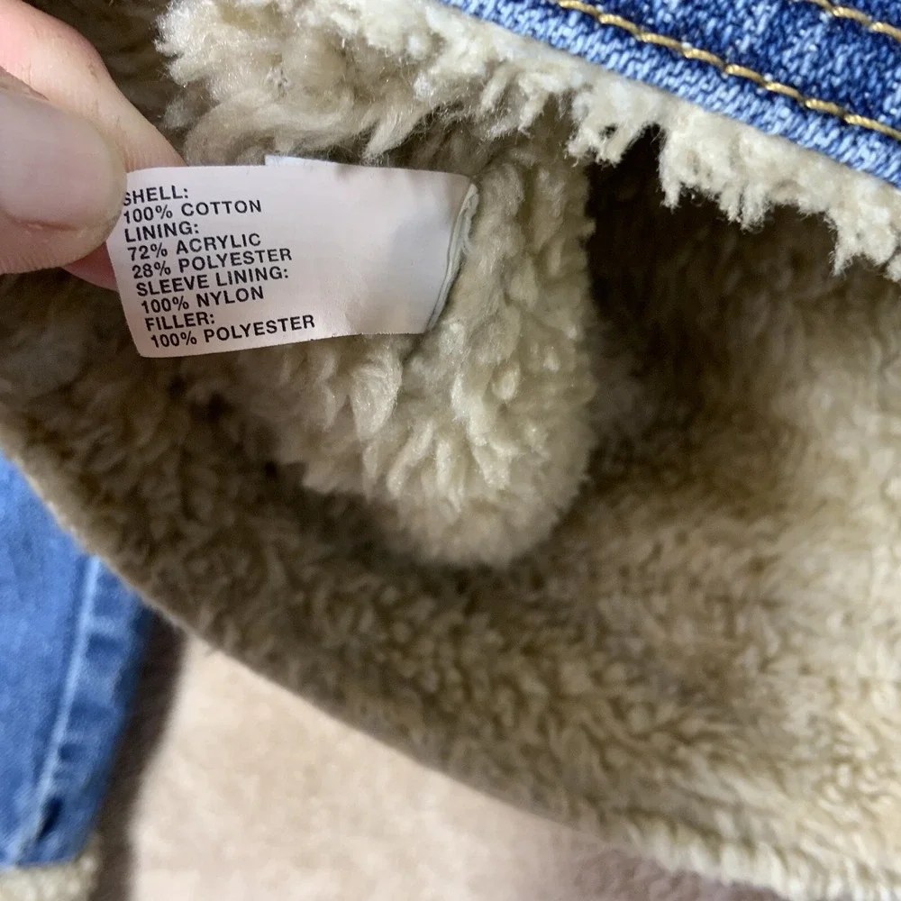 VTG Gap Kids‎ XXL Sherpa Lined Denim Jacket Chore Barn Coat EUC